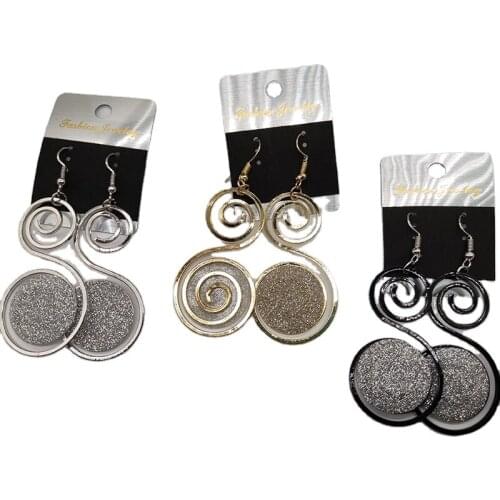 Free shipping!! Round Swirl Metal earrings