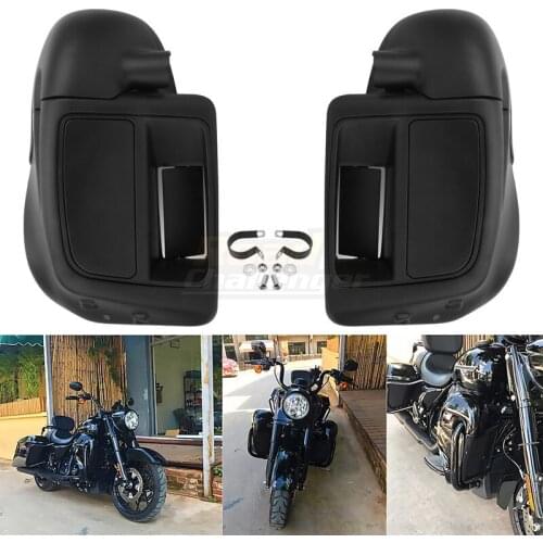 Black Lower Leg Warmer Vented Fairing Glove Box Fit For Harley Touring Road King Street Glide Model 2014-2021