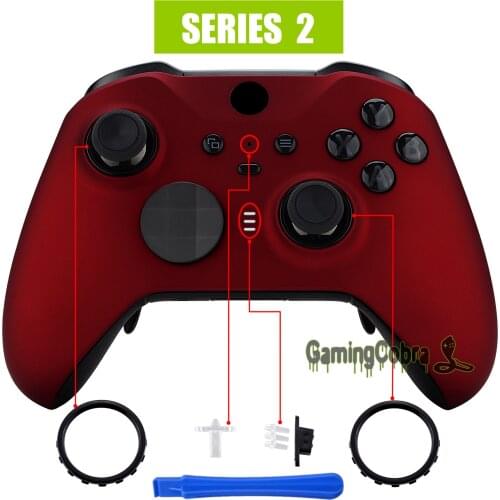 Scarlet Red Soft Touch Faceplate Front Housing Shell Case Repair Parts for XB One Elite Series 2 Controller Model 1797