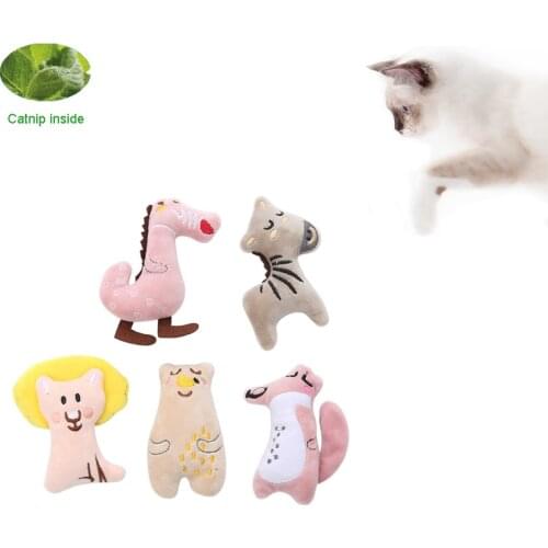 Cat plush toy catnip animal shape embroidery puppet toy chewing sound cat accessories pet kitten molar toy interactive pet toy