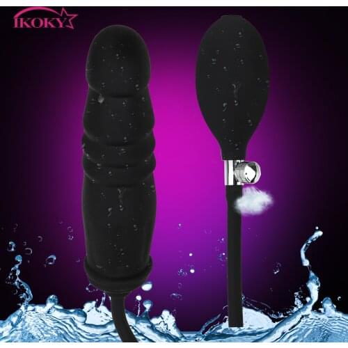 IKOKY Inflatable Anal Dildo Plug Silicone Sex Toys for Women Men Expandable Butt Plug With Pump Anal Dilator Anal Massage