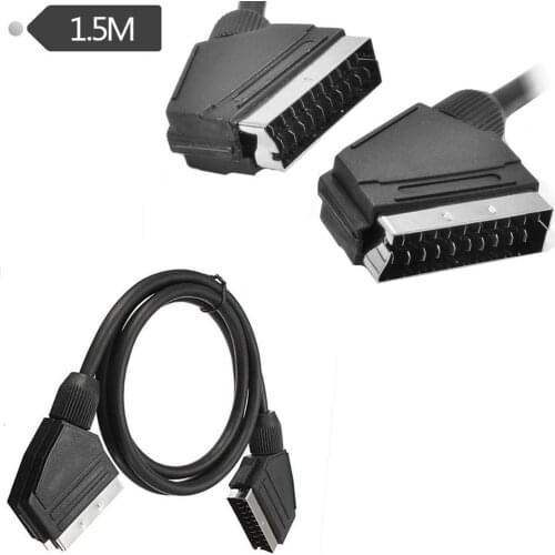 1.5M Scart to Scart Cable Male To Male Nickel-plated for TV DVD STB with Scart N64 Console port Connector Cable 1.5m
