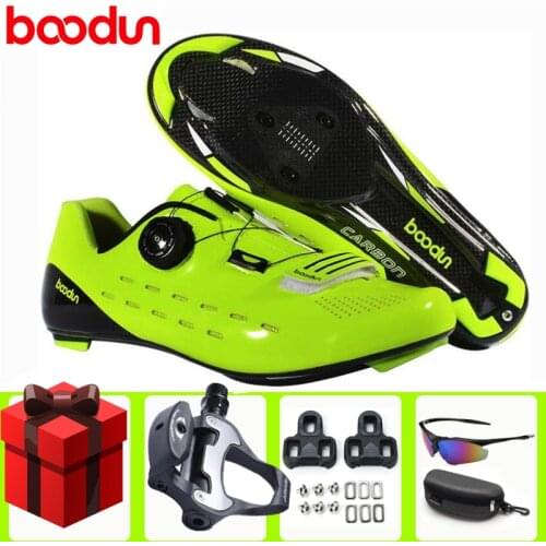 2021New Boodun Carbon Fiber Road Cycling Shoes New Ultralight Men Pro Racing Bike Men Sneakers Triathlon Sports Bicicleta