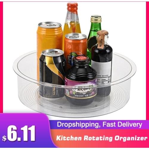 Kitchen Organizer Tray Round Shelf Rotating Organizer Spice Rack Pantry Cabinet Turntable Condiment Storage Rack Kitchen Storage