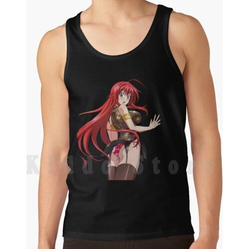 Rias Gremory-High School Dxd Tank Tops Vest 100% Cotton Anime High School Dxd Rias Rias Gremory Manga Rias
