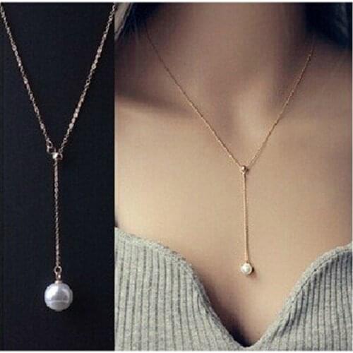 NK623 kolye New Hot Short Tiny Minimalist Simulated Pearl Clavicle Necklace Collares Bijoux Pendant For Women Jewelry Choker