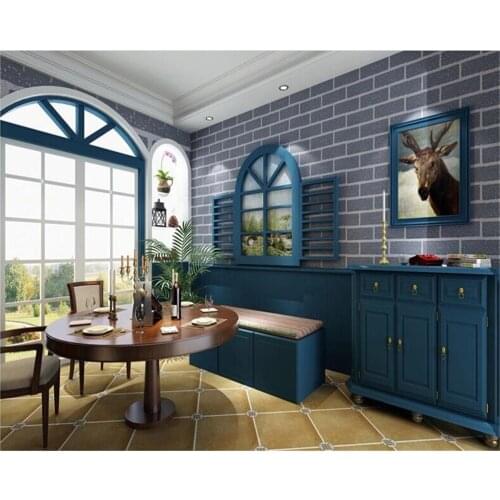 Beibehang papel de parede Retro Vintage pvc Wallpaper Korean Women 's Costume Shop Concave Gray Brick 3d Wallpaper Restaurant