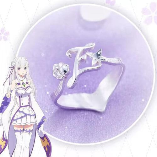 Re:Life In A Different World From Zero Emilia Cosplay Finger Ring Fashion Jewelry Halloween Costume Accessory Prop