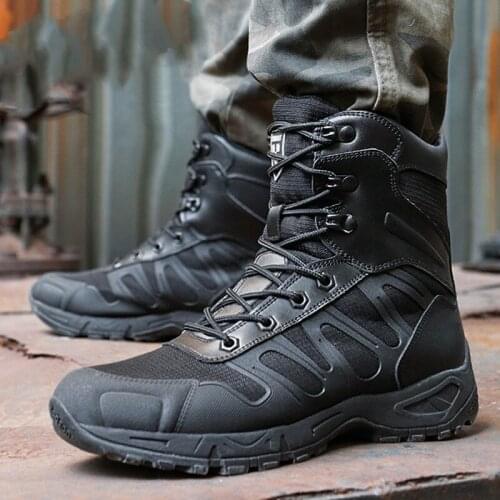 Ultralight 07 Tactical Training High Tube Waterproof Boots Outdoor Mens Camping Hiking Trekking Non-slip Wear Resistant Shoes