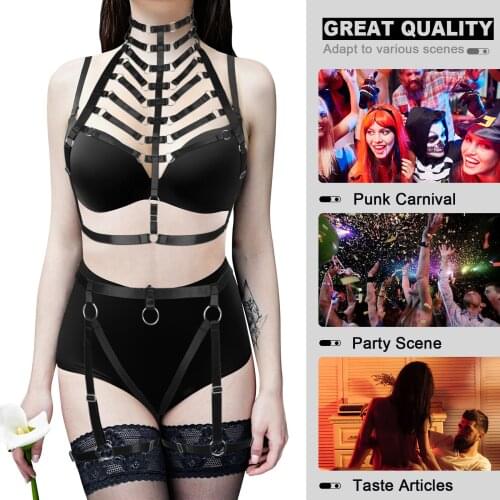 Bdsm Sexy Corset Full Body Harness Cage Bra Erotic Chest Harness Lingerie Women Garter Belt Suspenders Leg Bondage Straps Gothic