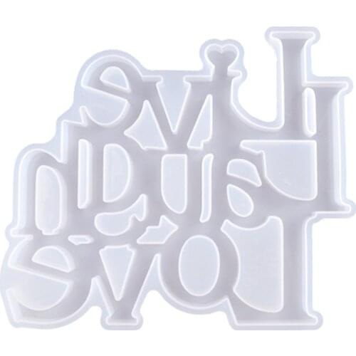 English Word Silicone Mold DIY Hand-Made Crystal Molds Letter Live Laugh Love Mold for Resin Home Decoration
