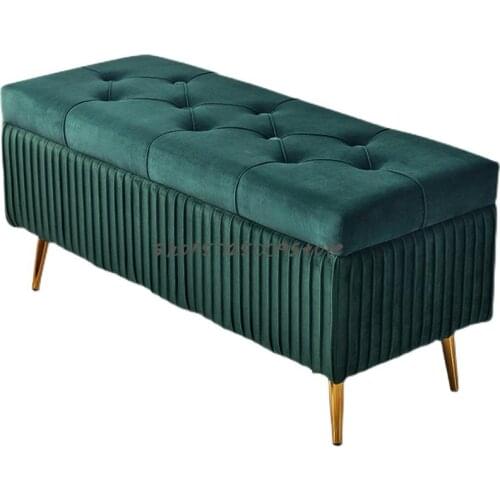 Nordic Luxury Fitting Room Net Red Small Stool Womens Clothing Store Storage Ins Storage Rectangular Sofa Stool