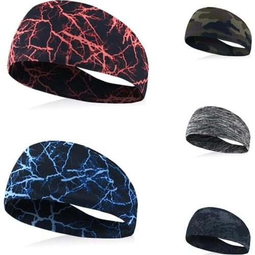Unisex Absorbent Sport Sweat Headband Elastic Sweatband For Men and Women Yoga Hair Bands Head Sweat Bands Gym Sports Headwear