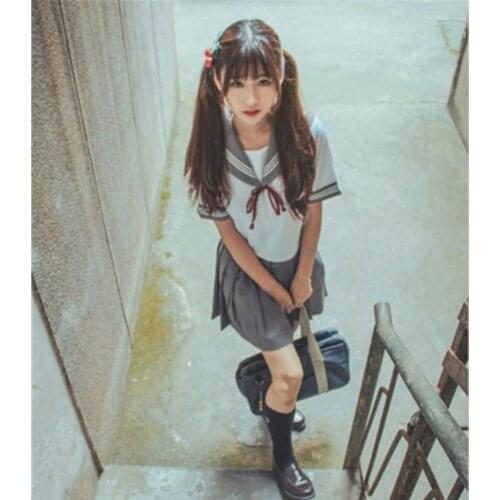 Japanese JK Suit Girls Pleated Skirt Woman Cosplay School Uniforms Sexy College Student Sailor Costumes Korean Academic Dresses