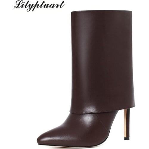 Winter Fashion Booties Women Thin High Heels Boots 2020 Pointed Toe Shoes Ladies Sexy Crocodile Boots Female Black Short Boots