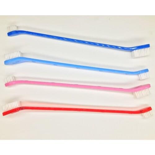4pcs/lot Clean Breath Two-headed Toothbrush Dog Cat Pet Hygiene Teeth Care Pet Toothbrush New Duel End Dental Pet Grooming
