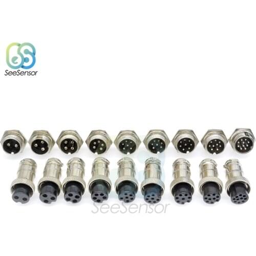 1set GX16 2/3/4/5/6/7/8/9/10 Pin Male + Female 16mm L70-78 Circular Aviation Socket Plug Wire Panel Connector Plastic Cap Lid