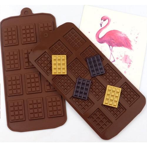 1PCS Silicone Mold 12 Cells Chocolate Mold Fondant Patisserie Candy Bar Mould Cake Mode Decoration Kitchen Baking Accessories