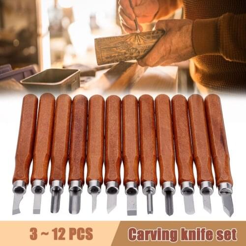 12pcs Wood Carving Chisel Knife for Professional Wood Cut DIY Detailed Woodworking Art Craft Nicking Cutter Gouges Hand Tools
