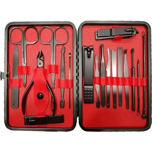 16/18pcs of set New Manicure Nail Clippers Pedicure Set Portable Travel Hygiene Kit Stainless Steel Nail Cutter Tool Set