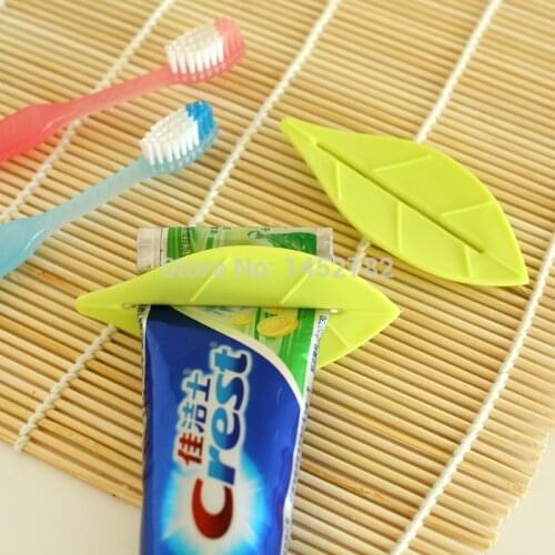 2PCS/SET Creative Home Leaf Shape Toothpaste Squeezer Toothpaste Dispenser