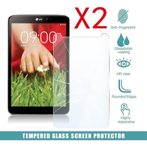 2Pcs Tablet Tempered Glass Screen Protector Cover for LG G Pad 8.3 V500 Full Screen Coverage Explosion-Proof Screen