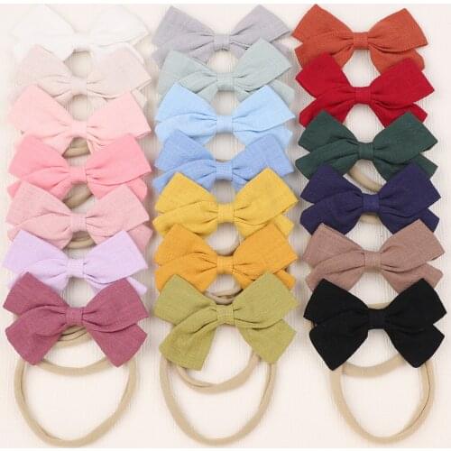 20Color 1Piece Cute Baby Headband Infant Kids Bows Headwear Tiara Gift Toddlers Bandage Newborn Girls Headwrap Hair Accessories