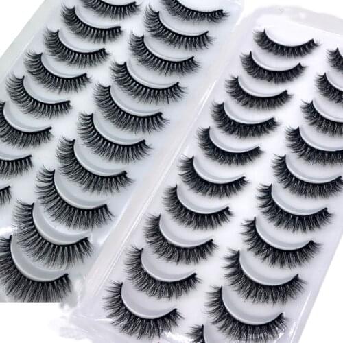 2021 NEW 10 Pairs Natural False Eyelashes Fake Lashes Long Makeup 3d Mink Lashes Extension Eyelash Mink Eyelashes for Beauty