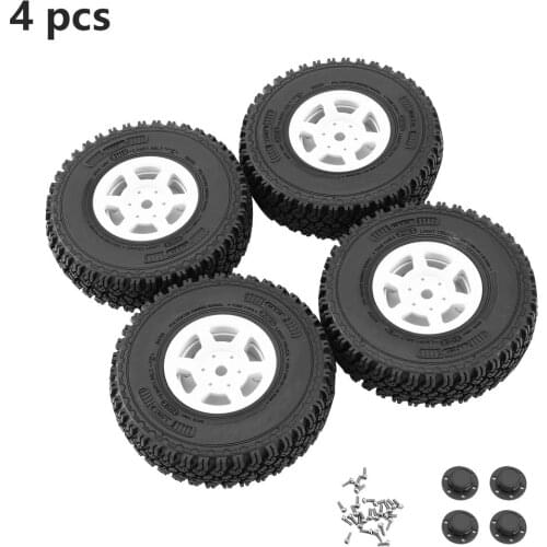 4pcs Metal 1.55 Beadlock Rim & Rubber Wheel Tires 90*24mm AX-1020BK For RC Crawler Car D90 TF2 RC Car Parts Accessories