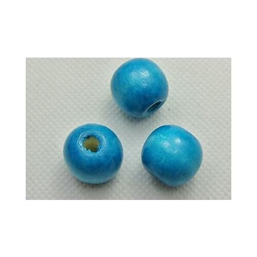 50 Blue Round Wood Beads 16mm~Large Wooden Beads