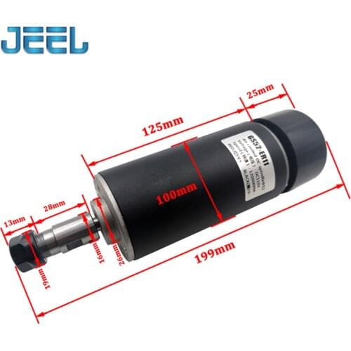 52mm High Speed DC12V-48V 500W Air-cooled Spindle Motor DIY Engraving Machine Spindle ER11 Brushed Spindle