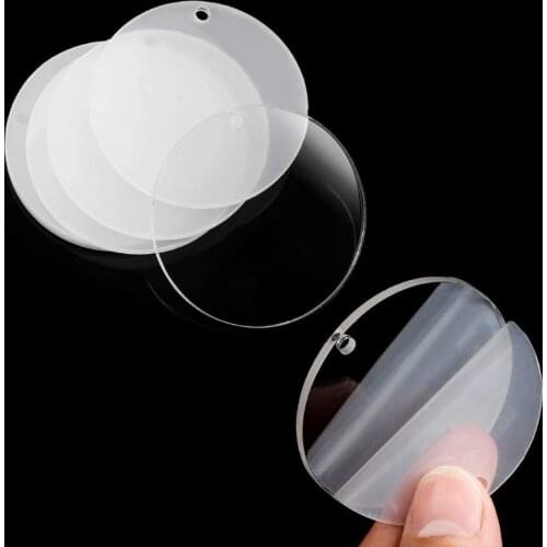 667E Acrylic Keychain Blanks Including Round Acrylic Blanks Keychain Tassels Lobster Clasps for DIY Keychain and Tags