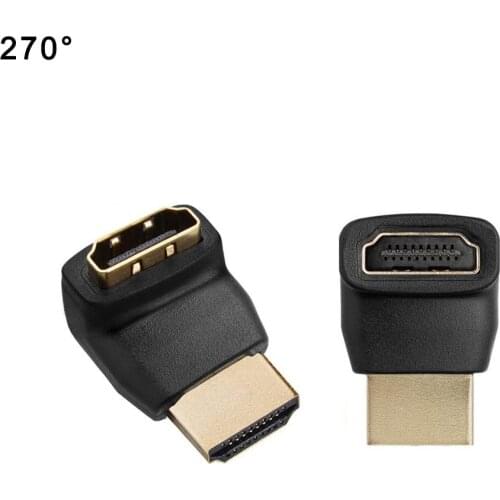 HDMI-compatible Male to Female Connector Adapter 270/90 Degree Gold Plated Right Angle Allows To Connect HDMI-compatible Cables