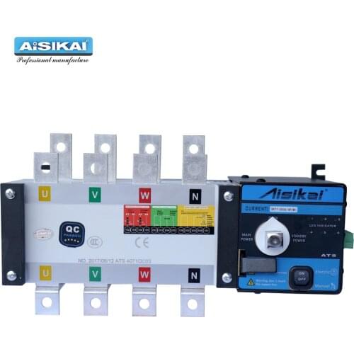 AISIKAI ATS 250A 4P controller dual power automatic transfer switch parts 220V 380V electric diesel generator panel board 3phase