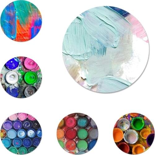 Watercolors Paint Palette Icons Pins Badge Decoration Brooches Metal Badges For Clothes Backpack Decoration