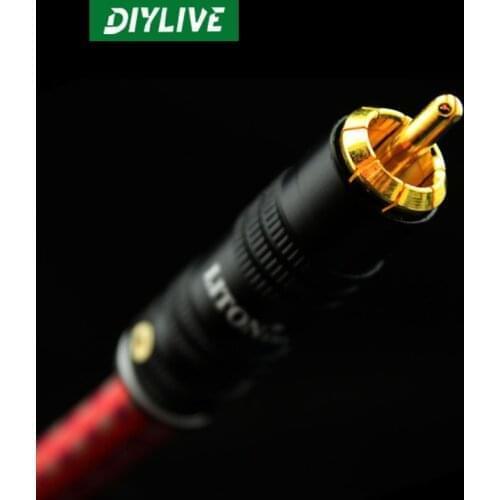 DIYLIVE Hi-Fi LITON Lipton fever level 75Ω coaxial subwoofer line silver-plated audio signal cable audio cable 1