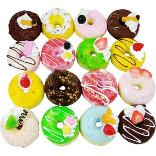 Besegad 4pcs Slow Rising Squishy Doughnut Cake Squeeze Donut Food Cream Bread Oyuncak Decompression Relieves Stress Anxiety Toy