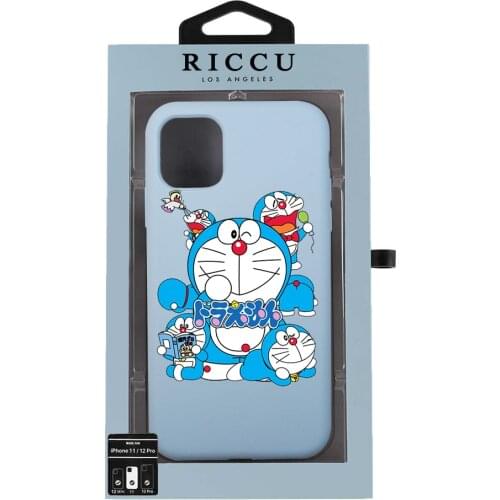 Lovely Chenel Doraemon cat Phone Case for iPhone 11 12 mini pro max 11 Pro Max X XR XS 8 7 6s Candy Blue Silicone Case