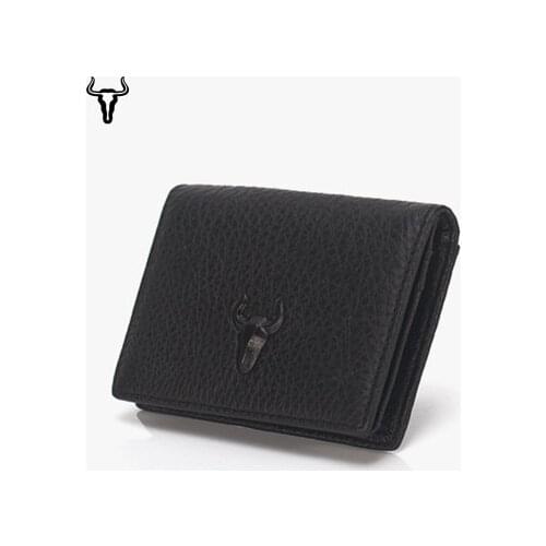 Business Casual Genuine Leather Card Case Men Women Short Wallet Large-capacity Card Holder Coin Purse Anti-theft RFID Purse