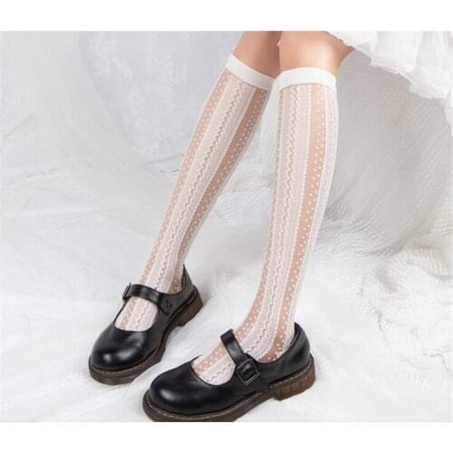 Lolita Girl Sweet Crystal Lace Figured Design Stockings JK Socks D352