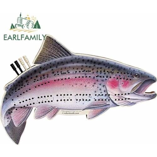 EARLFAMILY 13cm x 9.1cm For Salmon Car Stickers Motorcycle Fine Decal Waterproof Decals Sunscreen Scratch-Proof Decoration