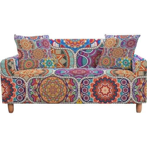 Elastic Sofa Cover for Living Room 3D Ethnic Flower Mandala Bohemian Cushions Universal Armchair Furniture Covers
