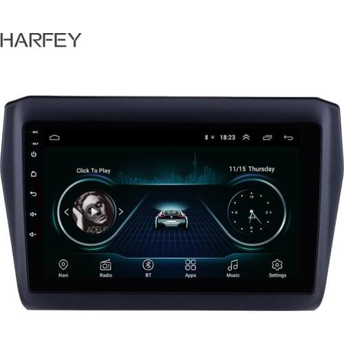 Harfey HD Touchscreen Bluetooth Radio 9"Android 8.1for SUZUKI Swift 2017-2019 with GPS FM auto stereo Wifi AUX DVR TPMS OBD2 SWC