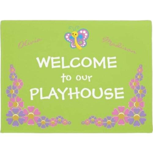 Girls Playhouse welcome Doormat Home Decoration Entry Non-slip Door Mat Rubber Washable Floor Home