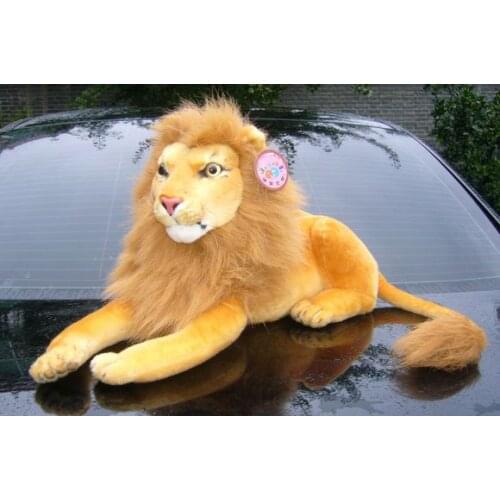 About 15 inch simulation lion plush toy lying brown lion 40cm doll baby gift w5411
