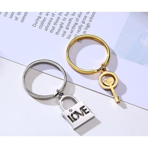 Classic Love Couple Key Chains for Women Men,Stainless Steel Metal Heart Puzzle, Relationship Promise Keepsake Gifts Jewelry