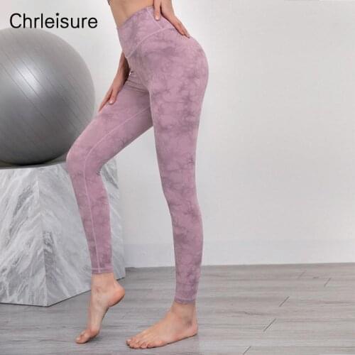CHRLEISURE Women Printed Leggings Seamless Fitness High Waist Tie Dye Gym Legging Workout Running Woman Pants Jogger Activewear