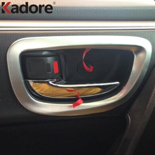 For Toyota Corolla (E170) 2014 2015 ABS Chrome Matte Inner Door Handle Bowls Cover Cup Trims Insert Auto Accessories 4pcs/set