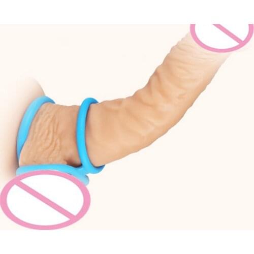 MultiColor Three Cock Cages Penis Extension Rings Delay Premature Ejaculation Cock Rings Sex Toys for Men Erotic Sex Penis Ring