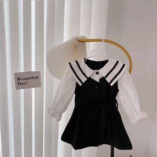 Fashion Kids Autumn Girls Princess Dress Long Sleeve Children Baby Preppy Dresses Vestidos ADK304